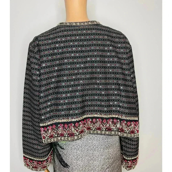 Soft Surroundings Mandala Bolero Jacket size 2X New Beaded sequin embellished - Picture 5 of 14